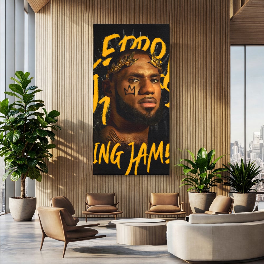 Tablou Canvas Premium LuxCanva® C1108, Lebron James , Culori, Basketball, Lebron, Game Room, Bar, Relaxare, Culori Vibrante