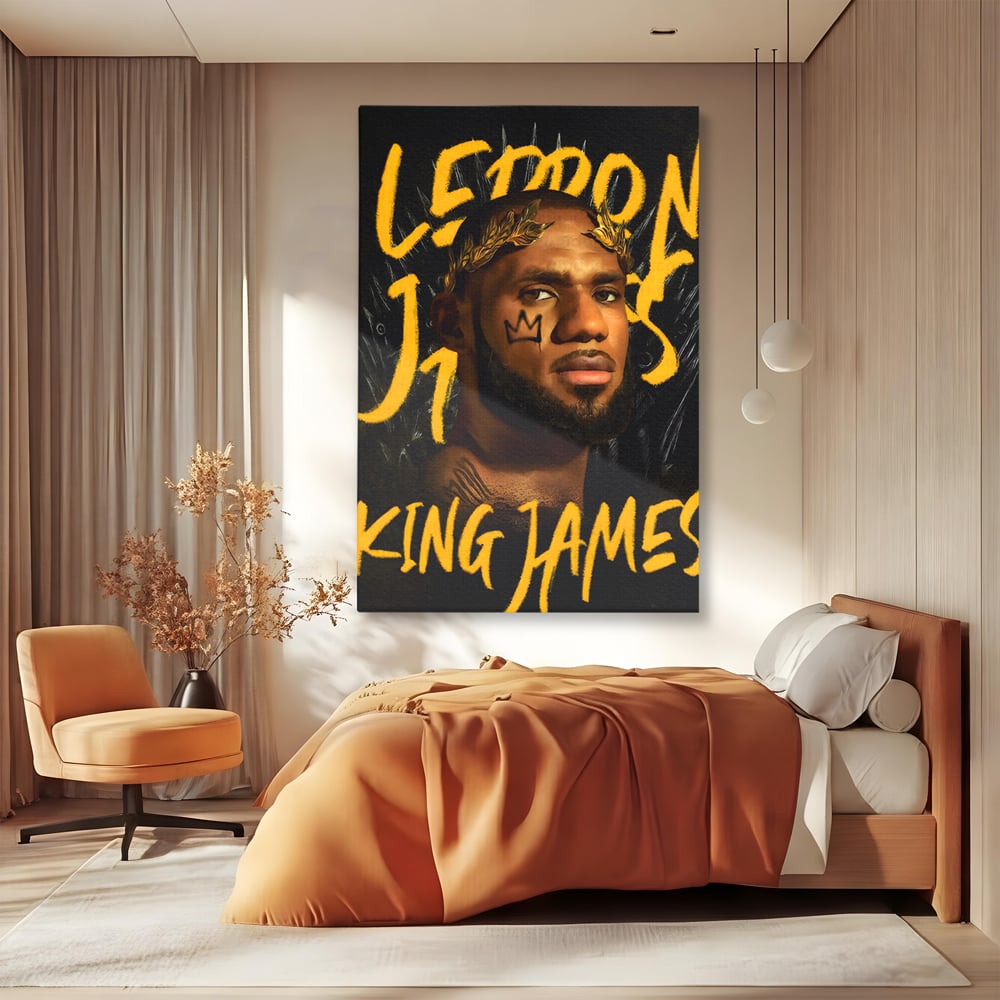 Tablou Canvas Premium LuxCanva® C1108, Lebron James , Culori, Basketball, Lebron, Game Room, Bar, Relaxare, Culori Vibrante