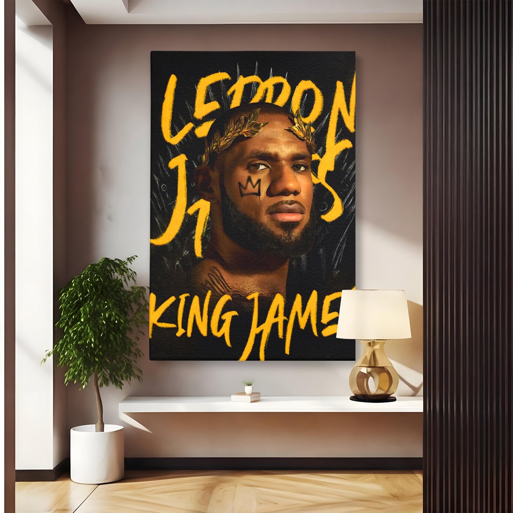 Tablou Canvas Premium LuxCanva® C1108, Lebron James , Culori, Basketball, Lebron, Game Room, Bar, Relaxare, Culori Vibrante