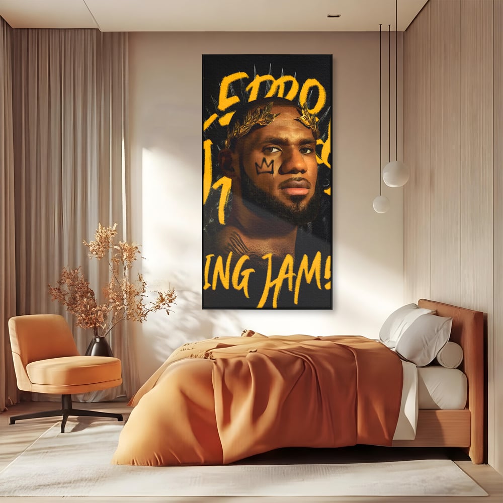 Tablou Canvas Premium LuxCanva® C1108, Lebron James , Culori, Basketball, Lebron, Game Room, Bar, Relaxare, Culori Vibrante
