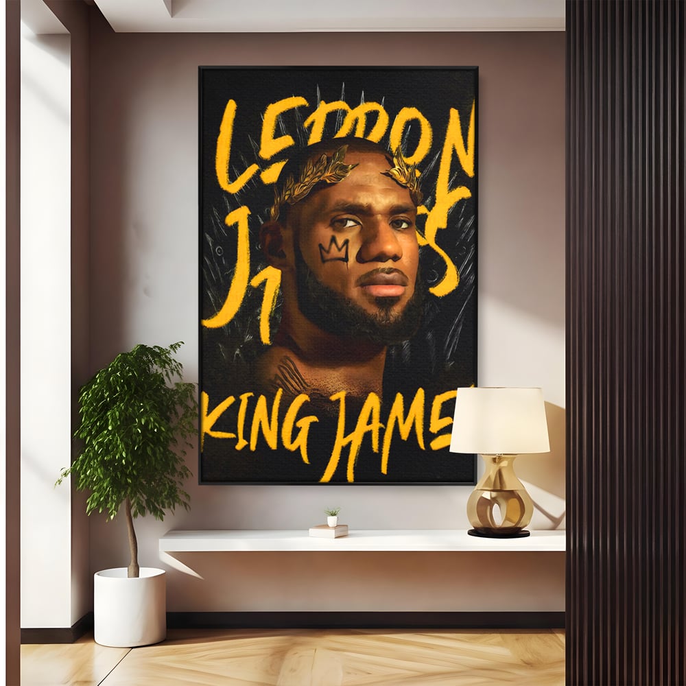 Tablou Canvas Premium LuxCanva® C1108, Lebron James , Culori, Basketball, Lebron, Game Room, Bar, Relaxare, Culori Vibrante