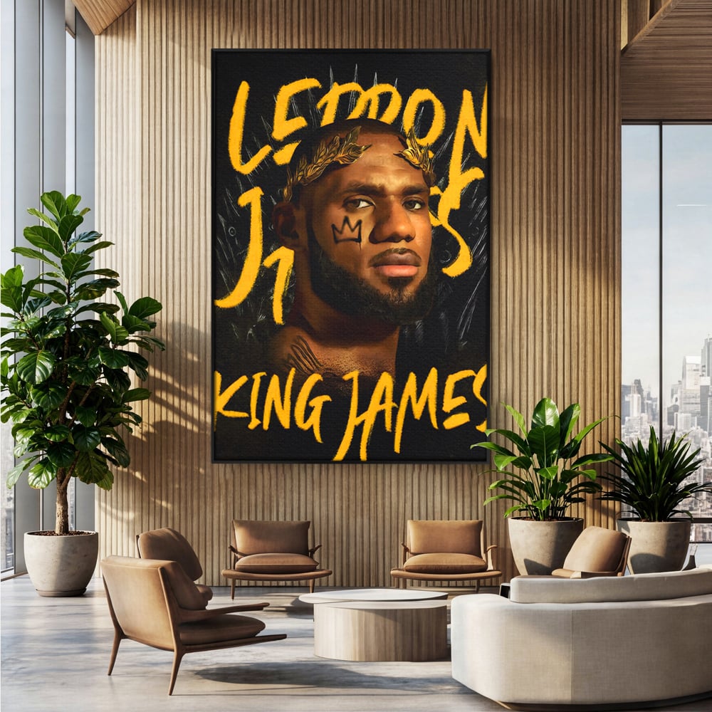 Tablou Canvas Premium LuxCanva® C1108, Lebron James , Culori, Basketball, Lebron, Game Room, Bar, Relaxare, Culori Vibrante