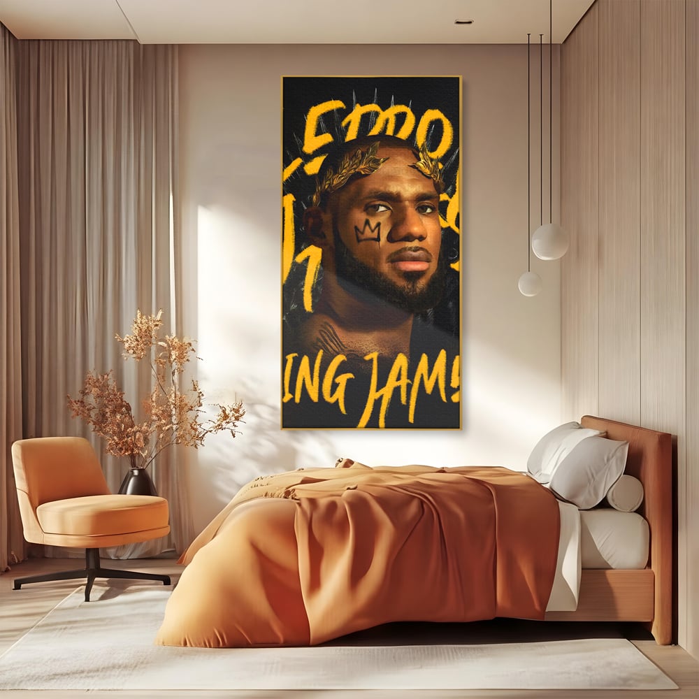Tablou Canvas Premium LuxCanva® C1108, Lebron James , Culori, Basketball, Lebron, Game Room, Bar, Relaxare, Culori Vibrante