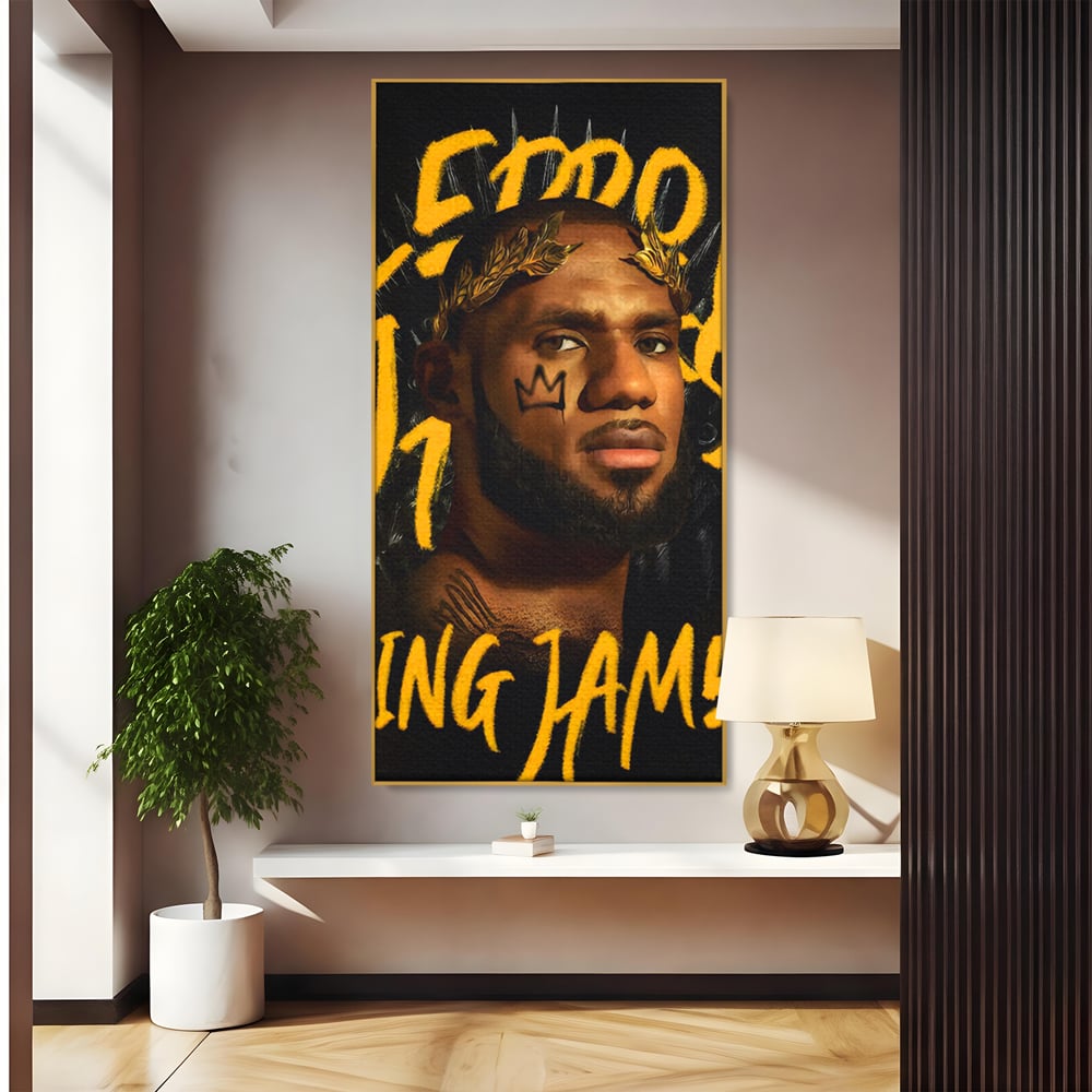 Tablou Canvas Premium LuxCanva® C1108, Lebron James , Culori, Basketball, Lebron, Game Room, Bar, Relaxare, Culori Vibrante