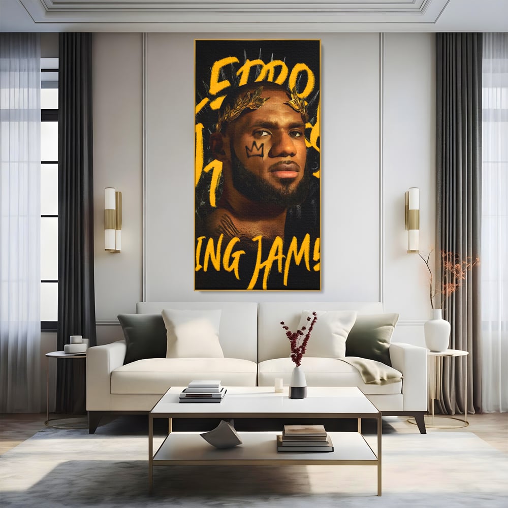 Tablou Canvas Premium LuxCanva® C1108, Lebron James , Culori, Basketball, Lebron, Game Room, Bar, Relaxare, Culori Vibrante