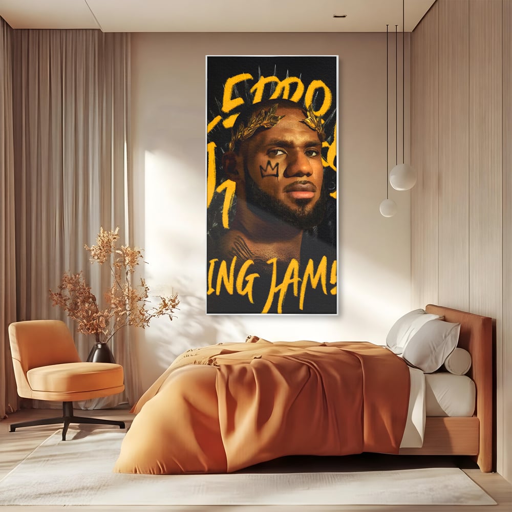 Tablou Canvas Premium LuxCanva® C1108, Lebron James , Culori, Basketball, Lebron, Game Room, Bar, Relaxare, Culori Vibrante