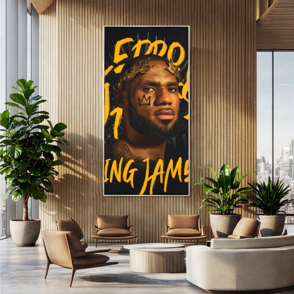 Tablou Canvas Premium LuxCanva® C1108, Lebron James , Culori, Basketball, Lebron, Game Room, Bar, Relaxare, Culori Vibrante