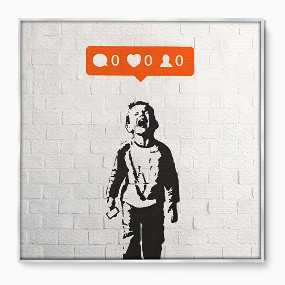 Tablou Canvas Premium LuxCanva® C1110, Social Media Addiction , Copil, Zambet, Game Room, Bar, Relaxare, Culori Vibrante