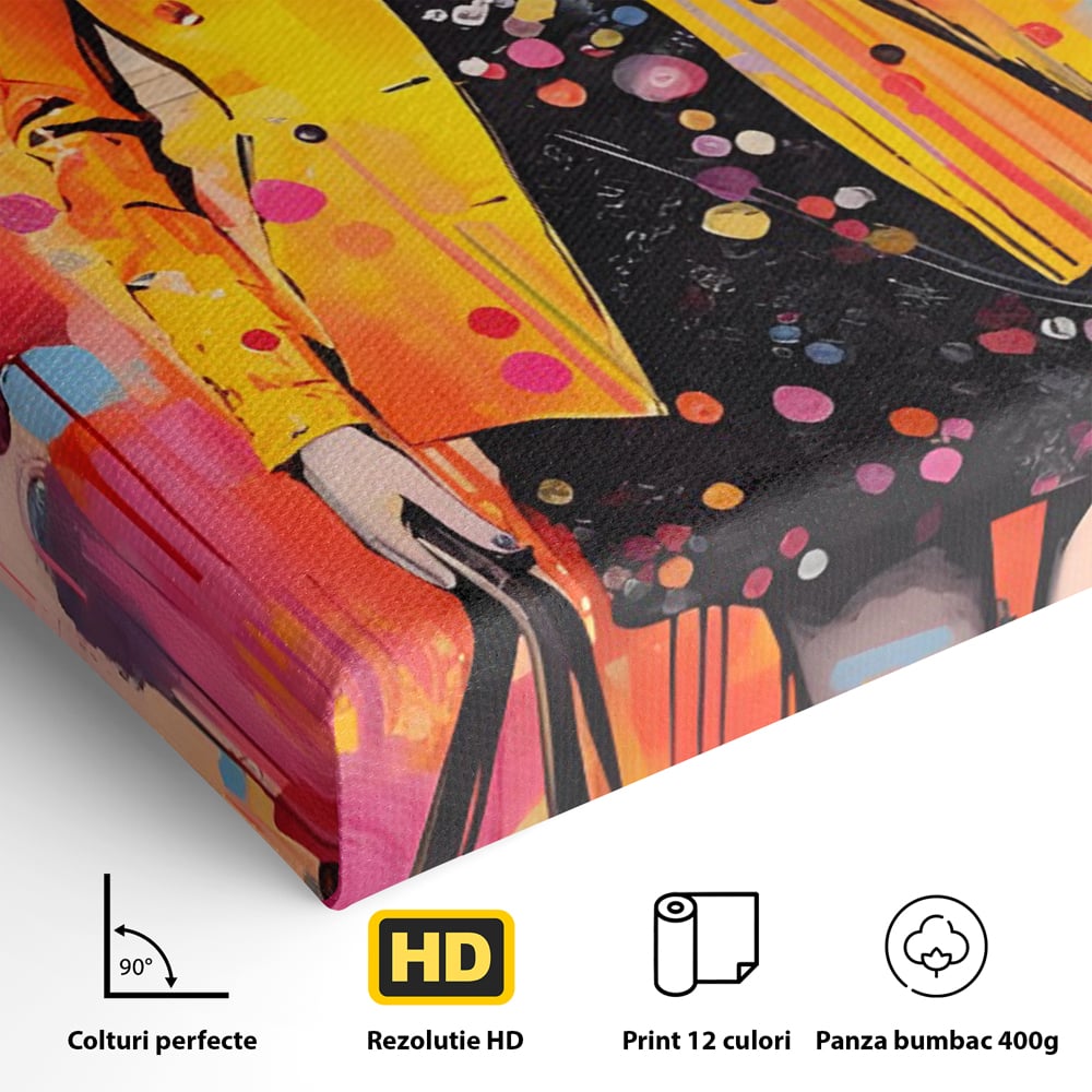 Tablou Canvas Premium LuxCanva® C1111, Paris Fashion Week , Culori, Fashion, Beautiful, Paris, Living Room, Bar, Relaxare, Culori Vibrante
