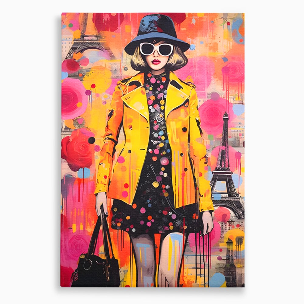 Tablou Canvas Premium LuxCanva® C1111, Paris Fashion Week , Culori, Fashion, Beautiful, Paris, Living Room, Bar, Relaxare, Culori Vibrante
