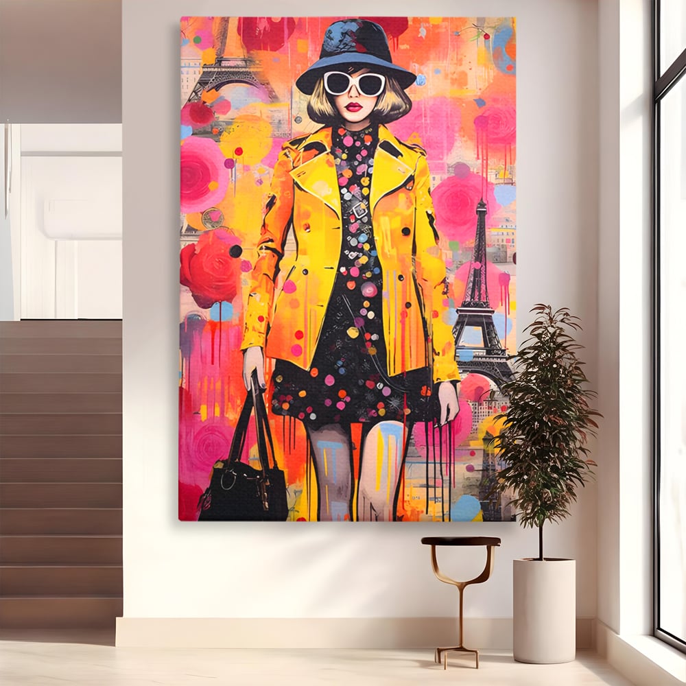 Tablou Canvas Premium LuxCanva® C1111, Paris Fashion Week , Culori, Fashion, Beautiful, Paris, Living Room, Bar, Relaxare, Culori Vibrante