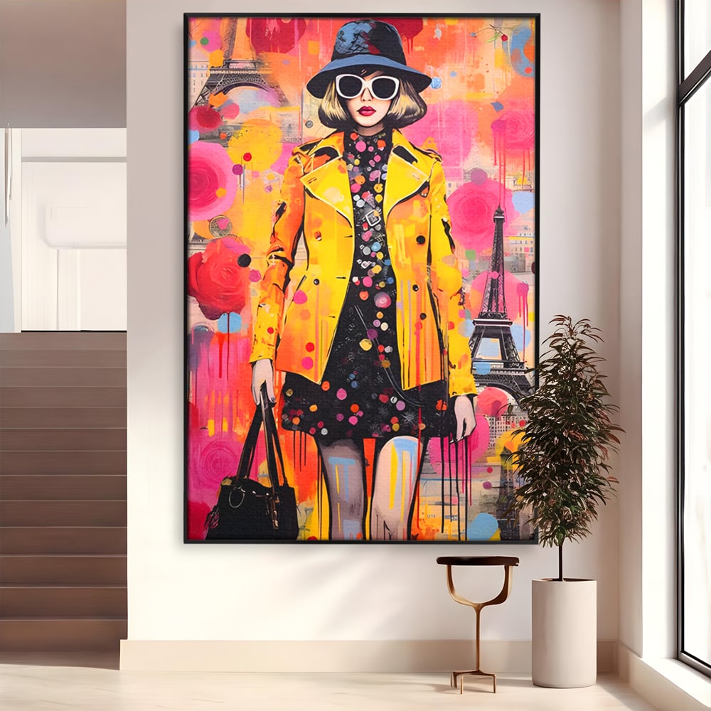 Tablou Canvas Premium LuxCanva® C1111, Paris Fashion Week , Culori, Fashion, Beautiful, Paris, Living Room, Bar, Relaxare, Culori Vibrante
