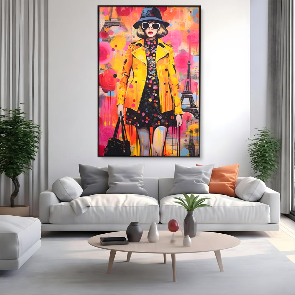 Tablou Canvas Premium LuxCanva® C1111, Paris Fashion Week , Culori, Fashion, Beautiful, Paris, Living Room, Bar, Relaxare, Culori Vibrante