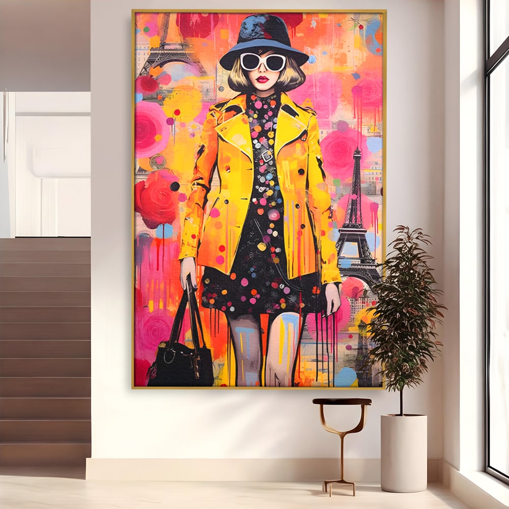 Tablou Canvas Premium LuxCanva® C1111, Paris Fashion Week , Culori, Fashion, Beautiful, Paris, Living Room, Bar, Relaxare, Culori Vibrante