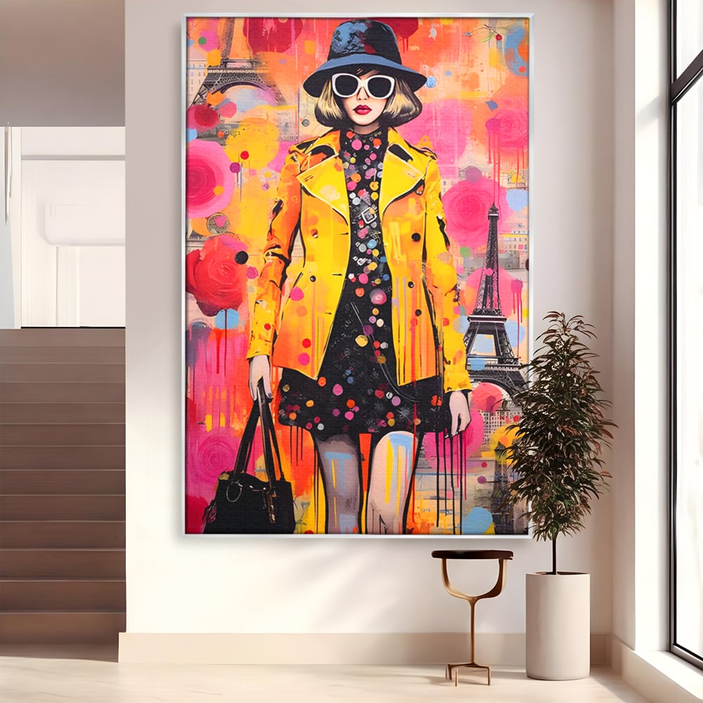 Tablou Canvas Premium LuxCanva® C1111, Paris Fashion Week , Culori, Fashion, Beautiful, Paris, Living Room, Bar, Relaxare, Culori Vibrante