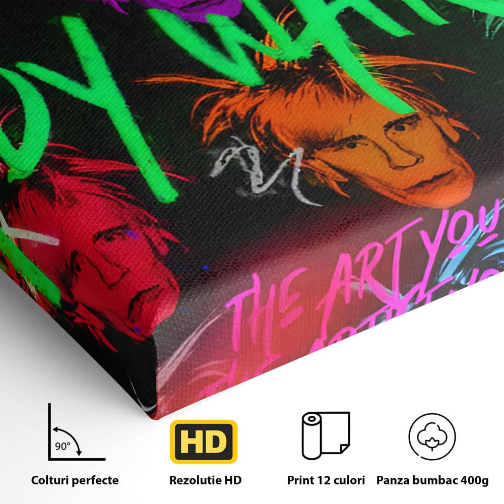 Tablou Canvas Premium LuxCanva® C1112, Painting Of Andy Warhol , Culori, Artist, Andy Warhol, Painting, Living Room, Office, Relaxare, Culori Vibrante