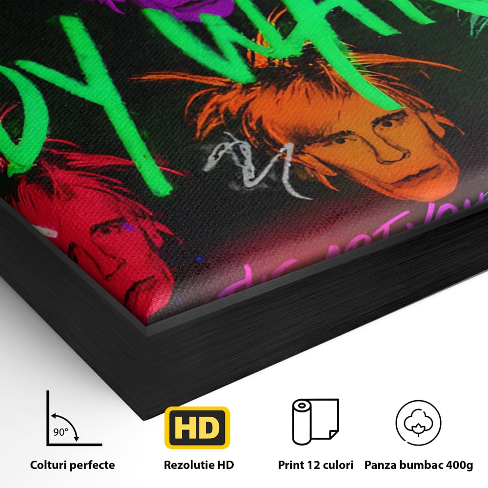 Tablou Canvas Premium LuxCanva® C1112, Painting Of Andy Warhol , Culori, Artist, Andy Warhol, Painting, Living Room, Office, Relaxare, Culori Vibrante