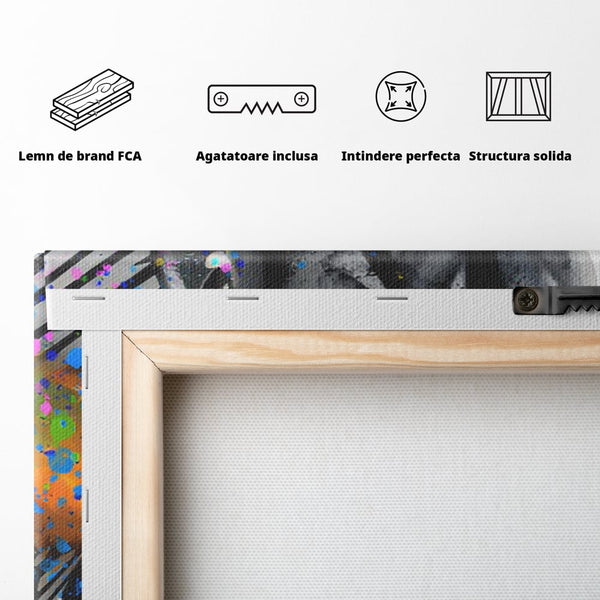 Tablou Canvas Premium LuxCanva® C1114, Marele Muhammad Ali , Culori, Muhammad Ali, Sportiv, GOAT, Game Room, Bar, Relaxare, Culori Vibrante