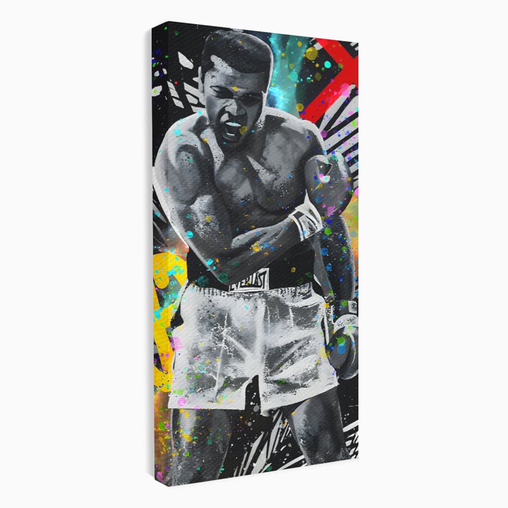 Tablou Canvas Premium LuxCanva® C1114, Marele Muhammad Ali , Culori, Muhammad Ali, Sportiv, GOAT, Game Room, Bar, Relaxare, Culori Vibrante