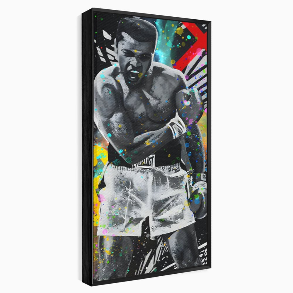 Tablou Canvas Premium LuxCanva® C1114, Marele Muhammad Ali , Culori, Muhammad Ali, Sportiv, GOAT, Game Room, Bar, Relaxare, Culori Vibrante