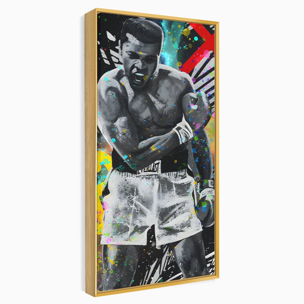 Tablou Canvas Premium LuxCanva® C1114, Marele Muhammad Ali , Culori, Muhammad Ali, Sportiv, GOAT, Game Room, Bar, Relaxare, Culori Vibrante