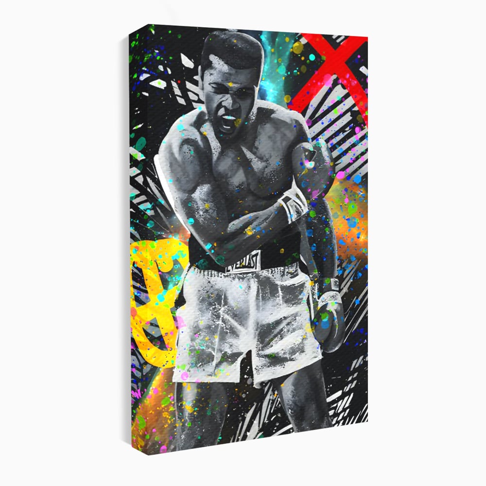 Tablou Canvas Premium LuxCanva® C1114, Marele Muhammad Ali , Culori, Muhammad Ali, Sportiv, GOAT, Game Room, Bar, Relaxare, Culori Vibrante