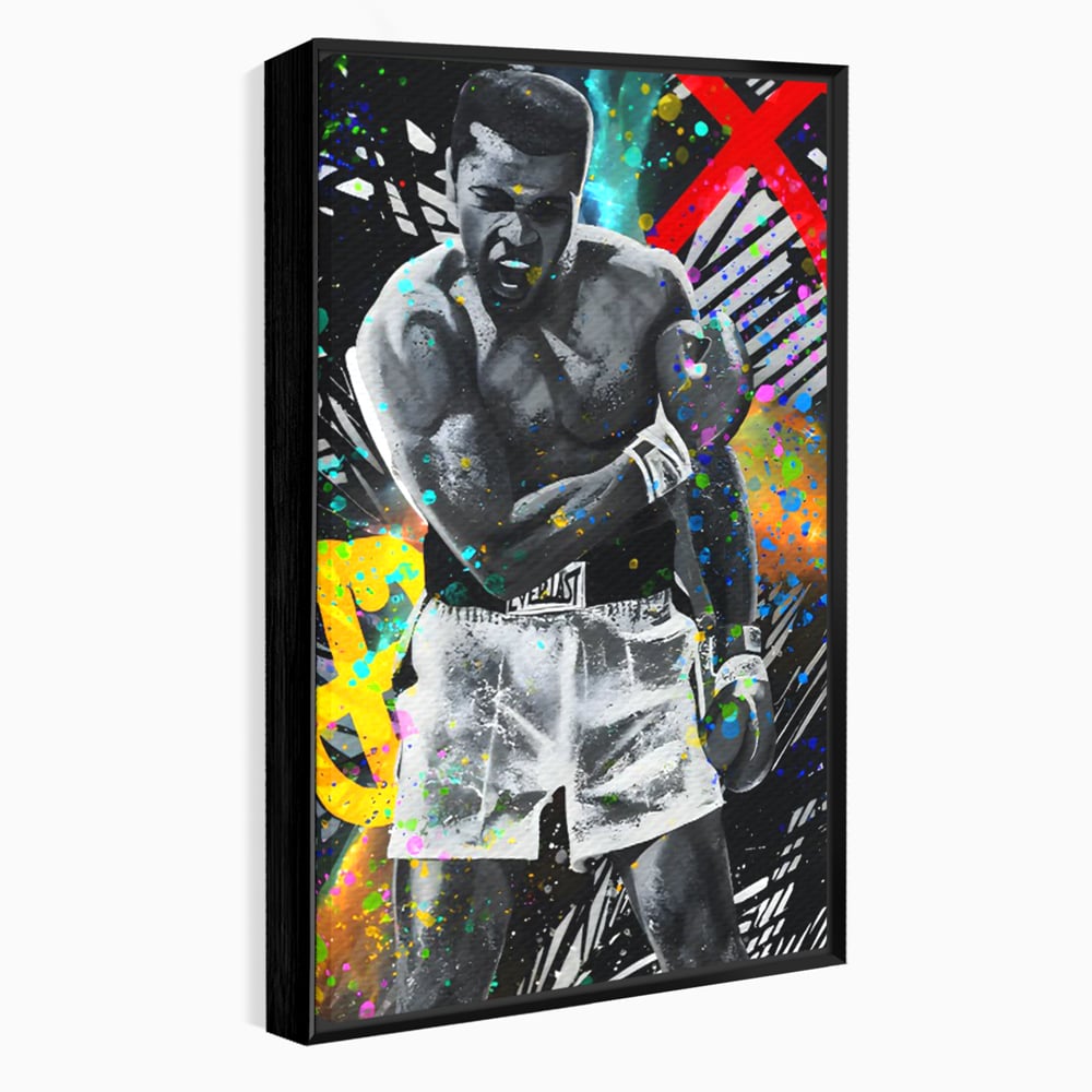 Tablou Canvas Premium LuxCanva® C1114, Marele Muhammad Ali , Culori, Muhammad Ali, Sportiv, GOAT, Game Room, Bar, Relaxare, Culori Vibrante