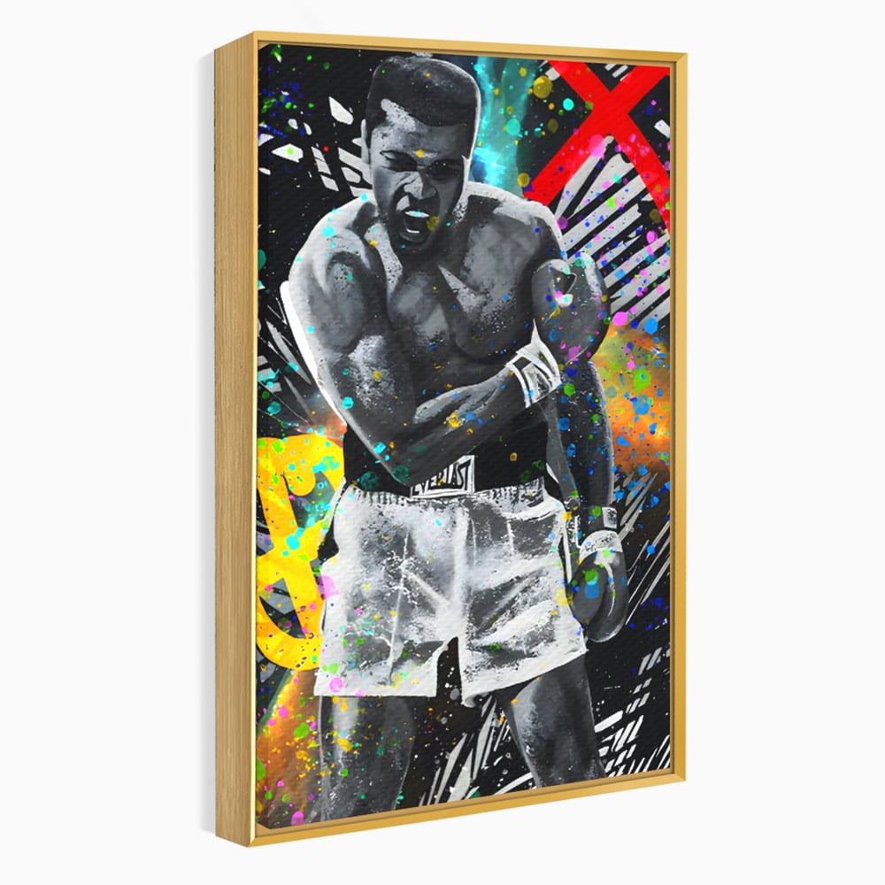 Tablou Canvas Premium LuxCanva® C1114, Marele Muhammad Ali , Culori, Muhammad Ali, Sportiv, GOAT, Game Room, Bar, Relaxare, Culori Vibrante