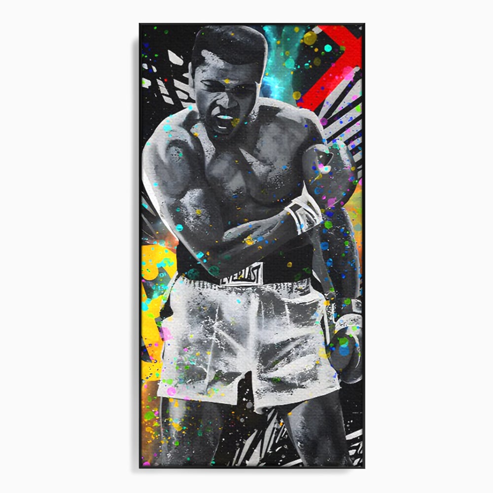 Tablou Canvas Premium LuxCanva® C1114, Marele Muhammad Ali , Culori, Muhammad Ali, Sportiv, GOAT, Game Room, Bar, Relaxare, Culori Vibrante