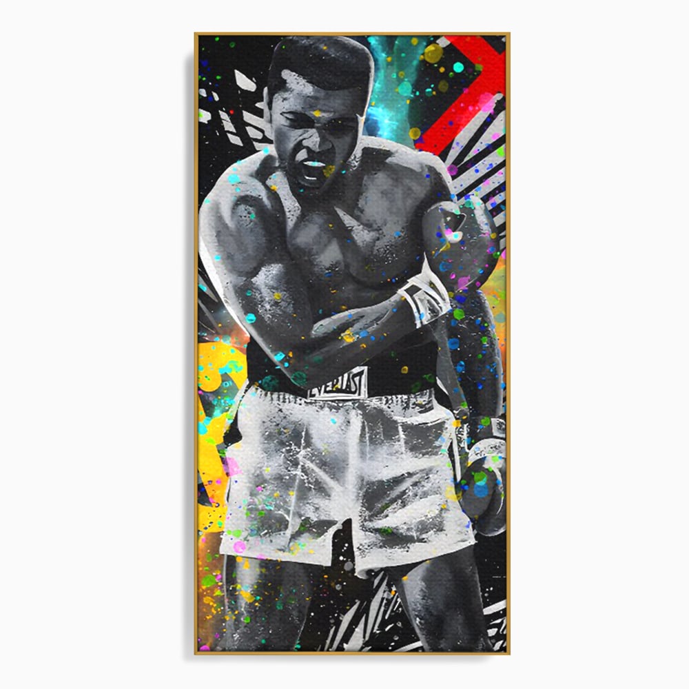 Tablou Canvas Premium LuxCanva® C1114, Marele Muhammad Ali , Culori, Muhammad Ali, Sportiv, GOAT, Game Room, Bar, Relaxare, Culori Vibrante