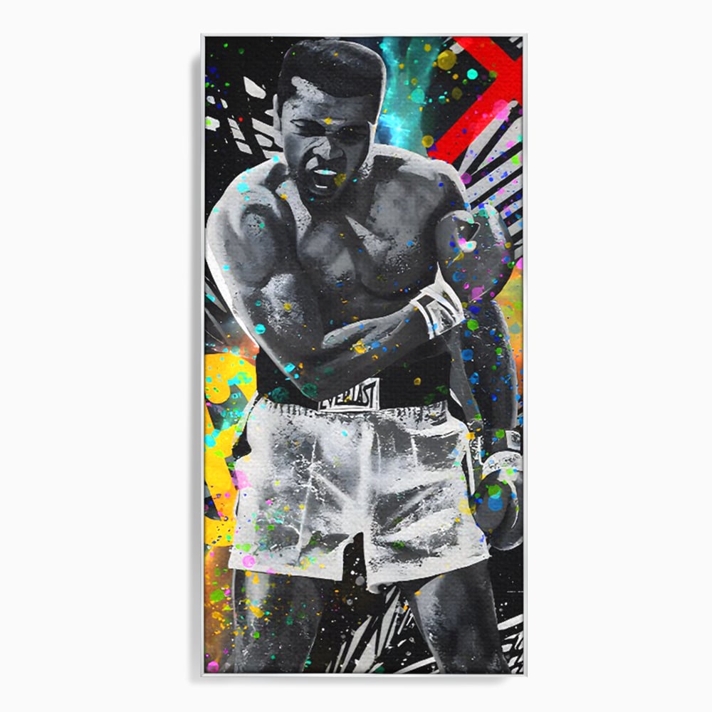 Tablou Canvas Premium LuxCanva® C1114, Marele Muhammad Ali , Culori, Muhammad Ali, Sportiv, GOAT, Game Room, Bar, Relaxare, Culori Vibrante