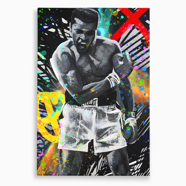 Tablou Canvas Premium LuxCanva® C1114, Marele Muhammad Ali , Culori, Muhammad Ali, Sportiv, GOAT, Game Room, Bar, Relaxare, Culori Vibrante