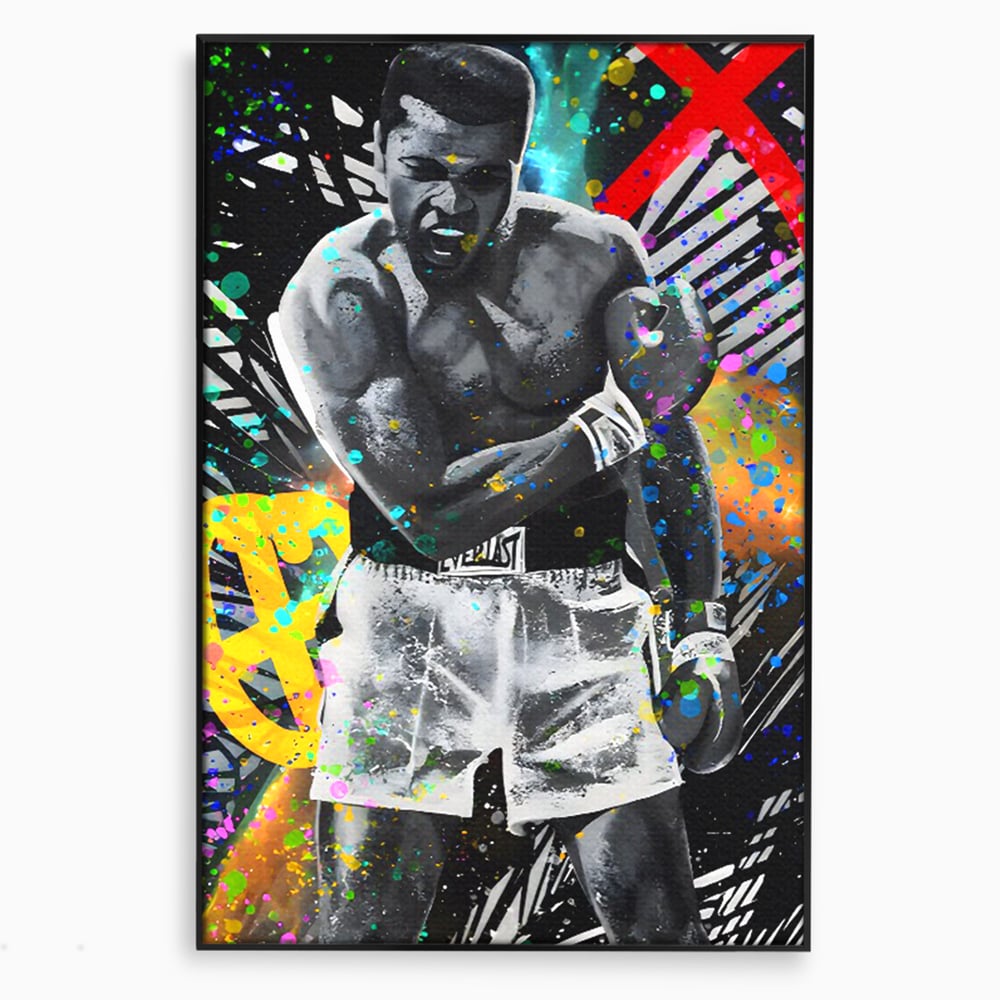 Tablou Canvas Premium LuxCanva® C1114, Marele Muhammad Ali , Culori, Muhammad Ali, Sportiv, GOAT, Game Room, Bar, Relaxare, Culori Vibrante