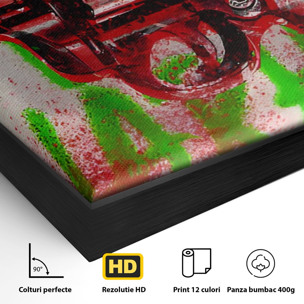 Tablou Canvas Premium LuxCanva® C1115, Bloody Gun By Andy Warhol , Culori, Pistol, Andy Warhol, Bar, Game Room, Relaxare, Culori Vibrante