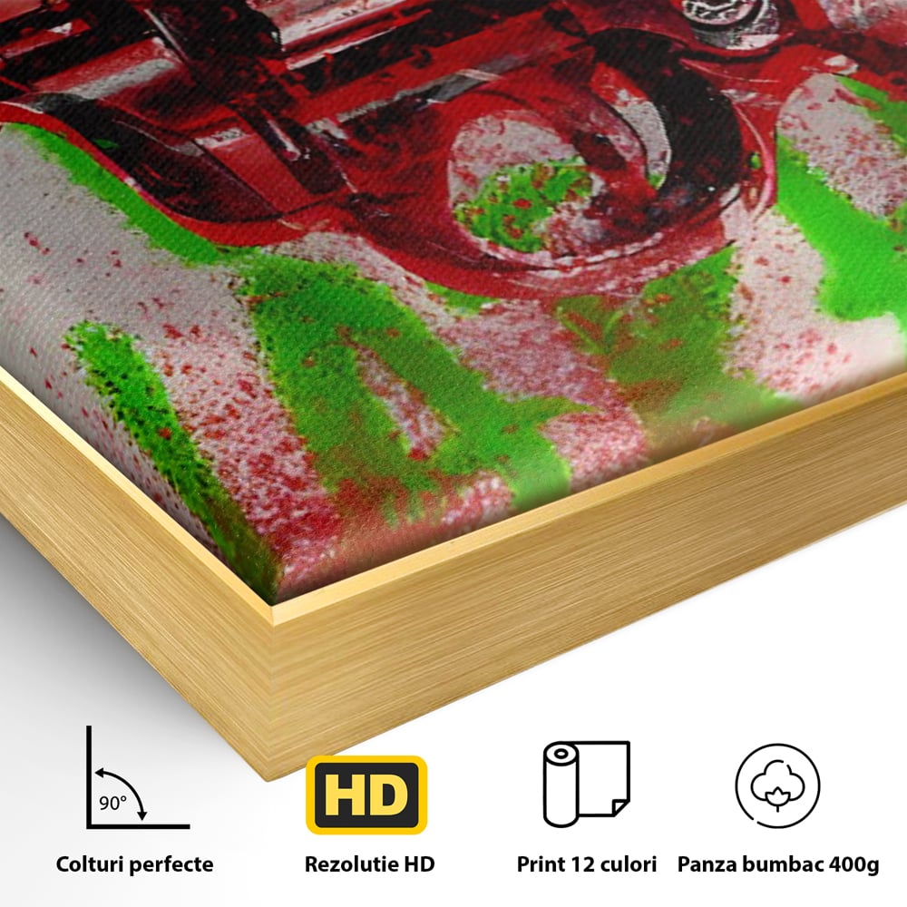 Tablou Canvas Premium LuxCanva® C1115, Bloody Gun By Andy Warhol , Culori, Pistol, Andy Warhol, Bar, Game Room, Relaxare, Culori Vibrante