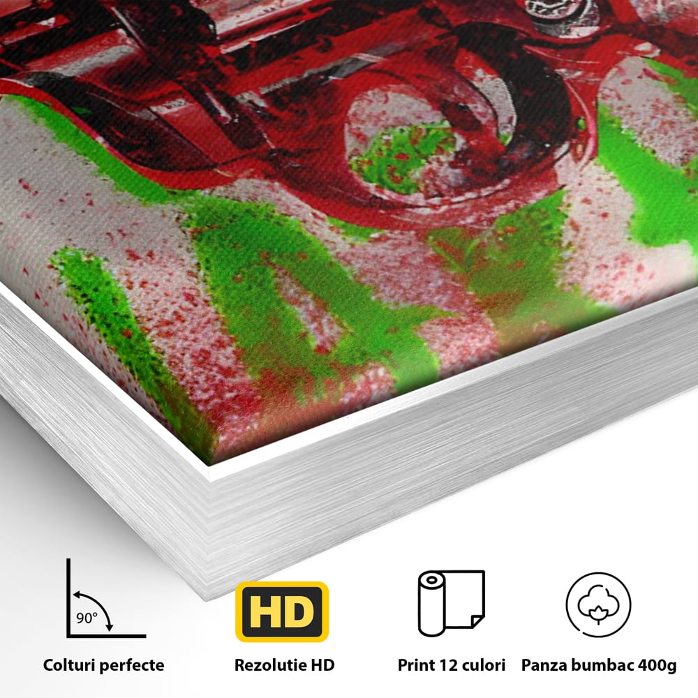 Tablou Canvas Premium LuxCanva® C1115, Bloody Gun By Andy Warhol , Culori, Pistol, Andy Warhol, Bar, Game Room, Relaxare, Culori Vibrante