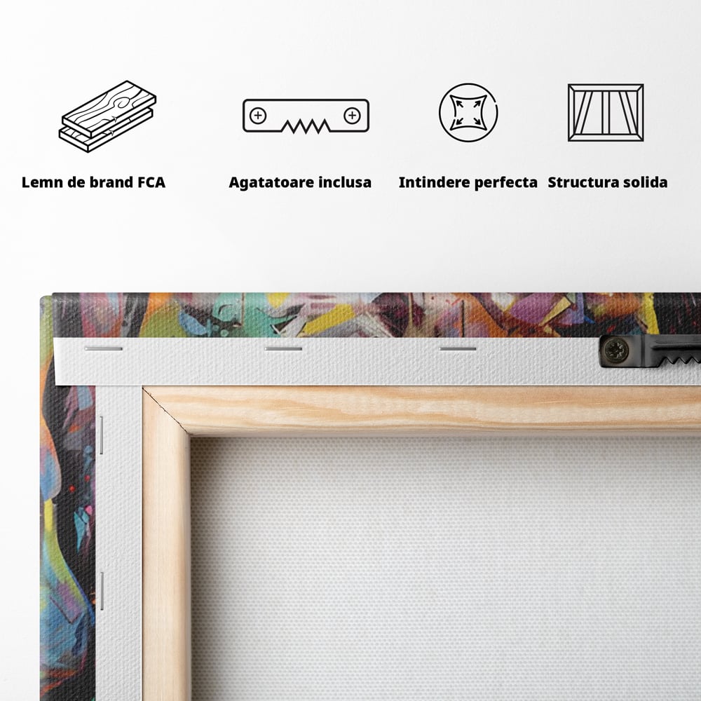 Leinwand Wandkunst Leinwand Premium LuxCanva® C1116, Schädel voller Farben , Farben, Schädel, lustig, Spielzimmer, Bar, entspannend, lebendige Farben