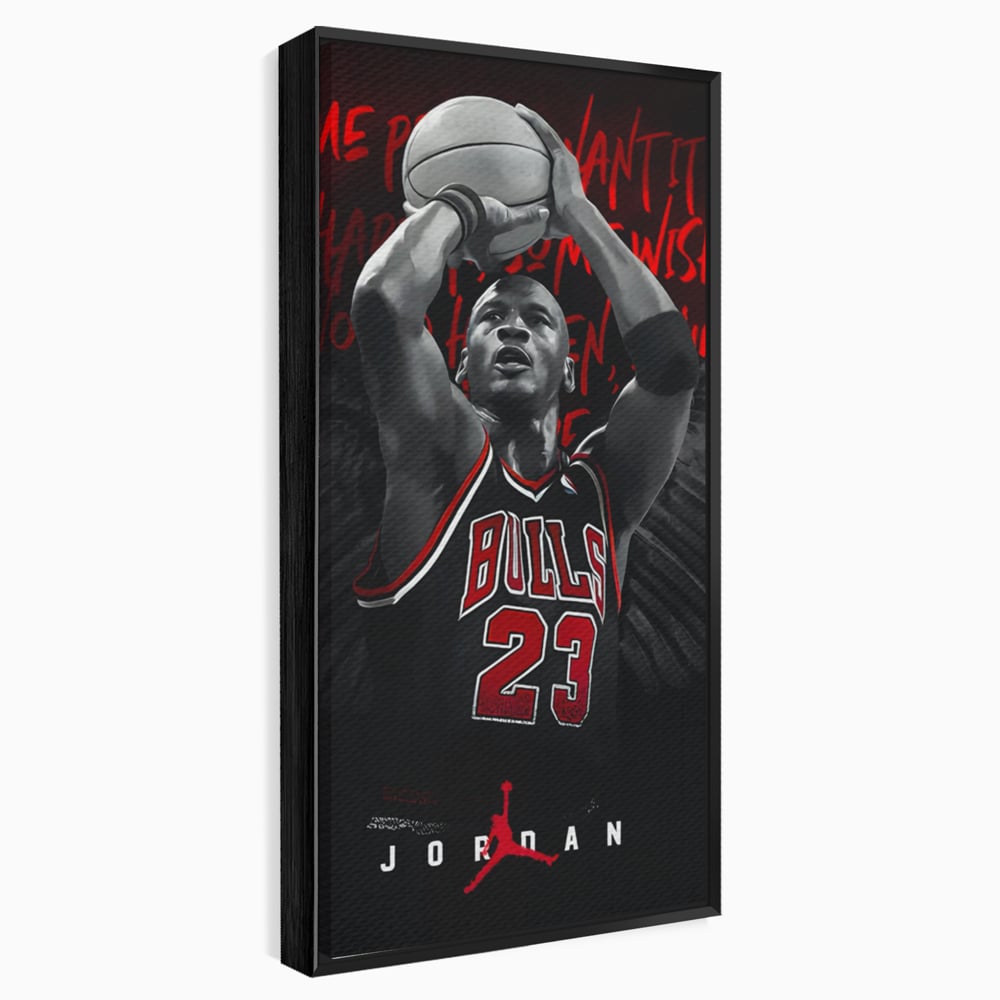 Leinwand Premium Canvas Wandkunst, LuxCanva® C1117, Der große Michael Jordan, Farben, Jordan, GOAT, Spielzimmer, Bar, entspannend, lebendige Farben