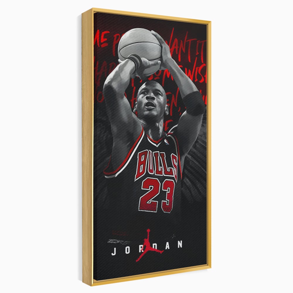Leinwand Premium Canvas Wandkunst, LuxCanva® C1117, Der große Michael Jordan, Farben, Jordan, GOAT, Spielzimmer, Bar, entspannend, lebendige Farben