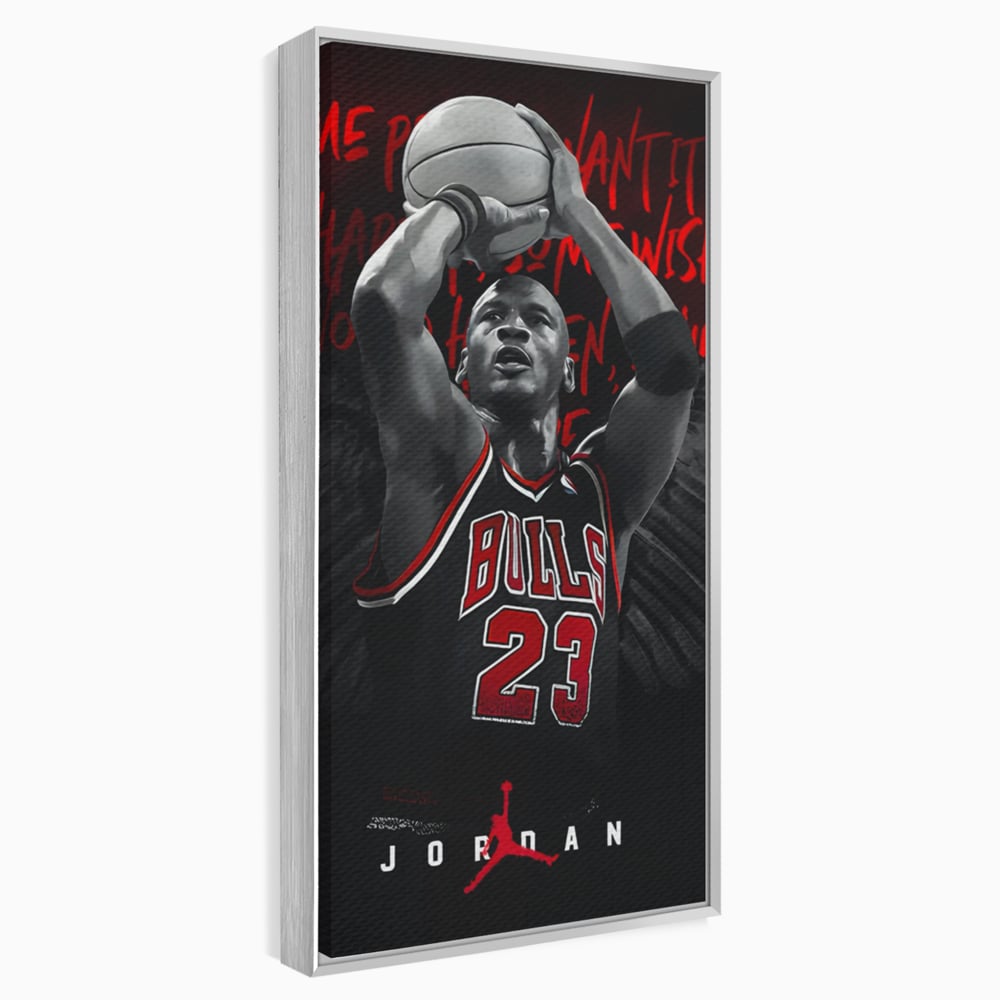 Leinwand Premium Canvas Wandkunst, LuxCanva® C1117, Der große Michael Jordan, Farben, Jordan, GOAT, Spielzimmer, Bar, entspannend, lebendige Farben