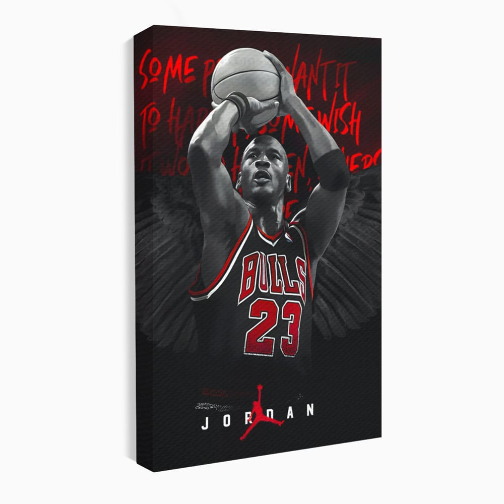 Leinwand Premium Canvas Wandkunst, LuxCanva® C1117, Der große Michael Jordan, Farben, Jordan, GOAT, Spielzimmer, Bar, entspannend, lebendige Farben