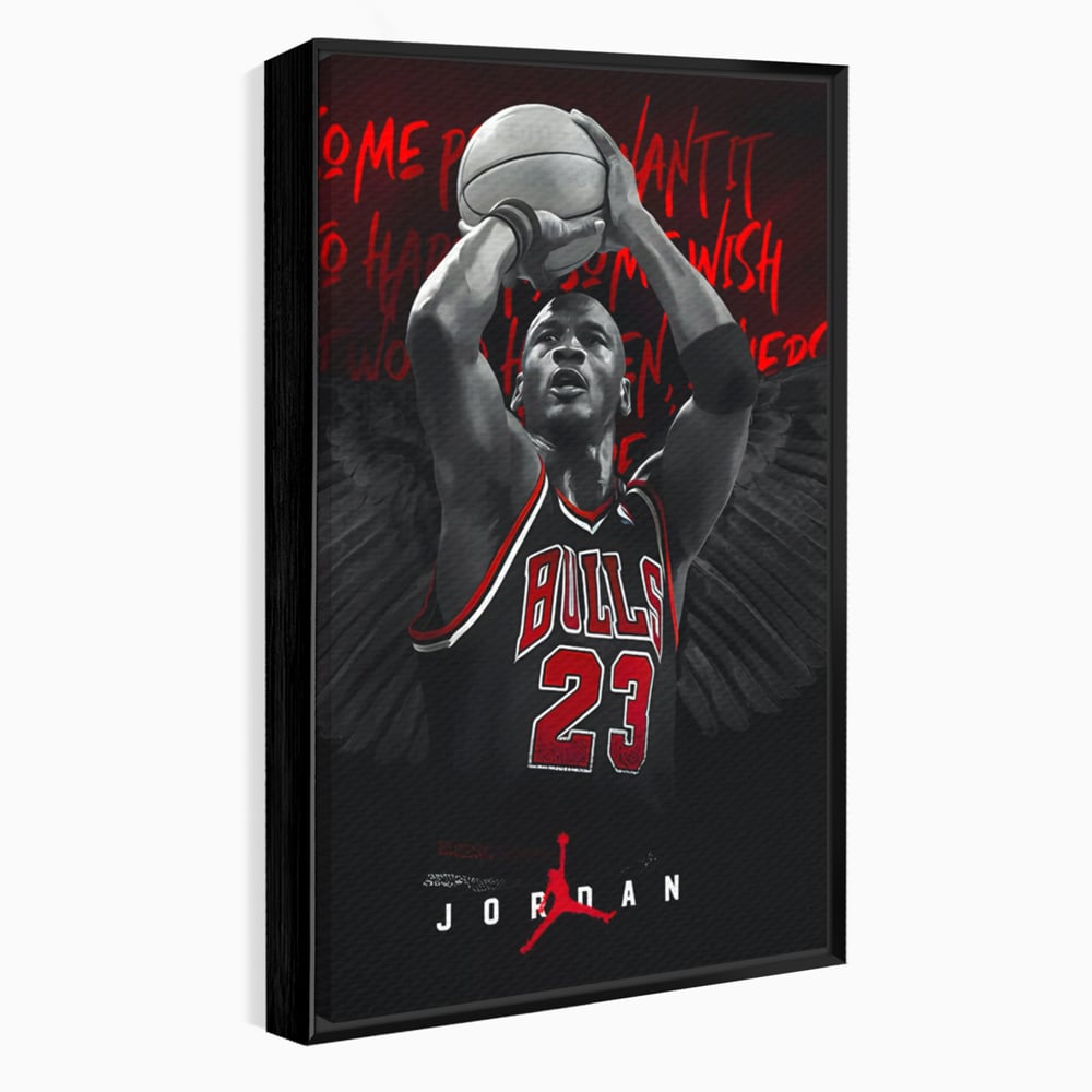 Leinwand Premium Canvas Wandkunst, LuxCanva® C1117, Der große Michael Jordan, Farben, Jordan, GOAT, Spielzimmer, Bar, entspannend, lebendige Farben
