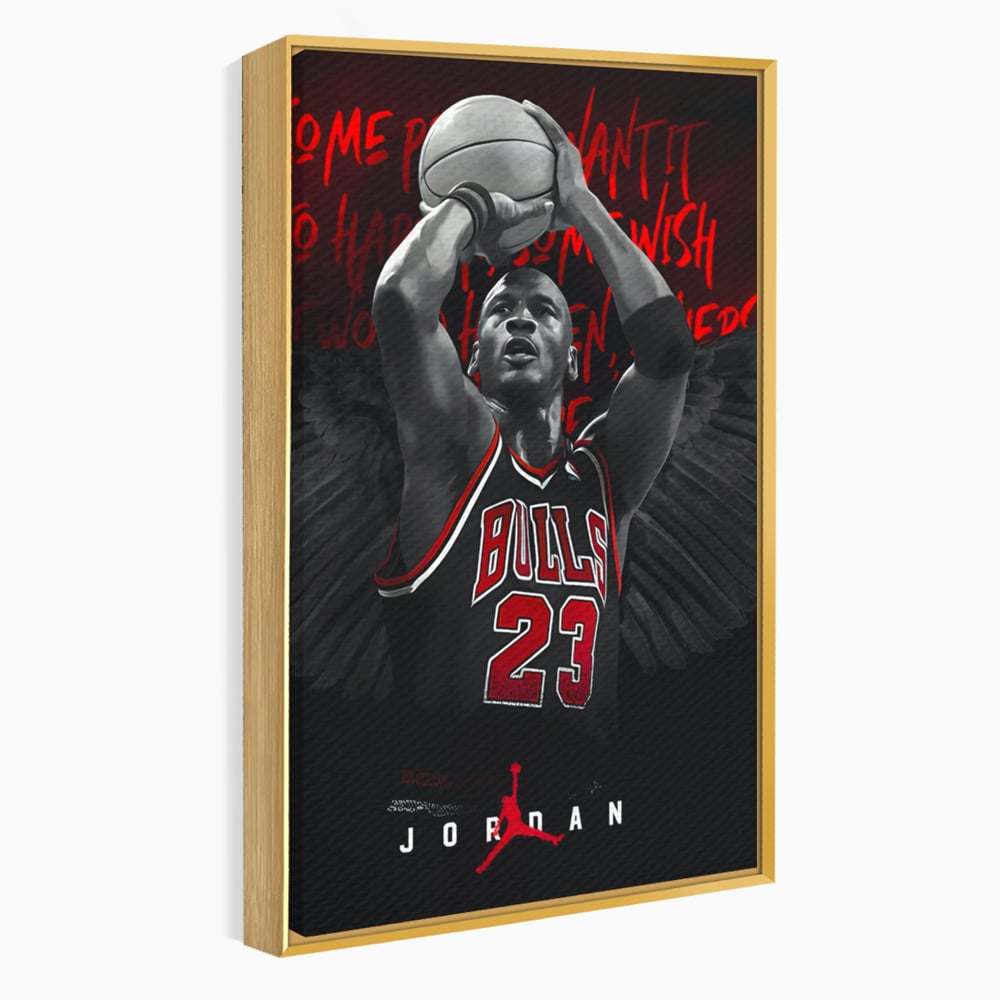 Leinwand Premium Canvas Wandkunst, LuxCanva® C1117, Der große Michael Jordan, Farben, Jordan, GOAT, Spielzimmer, Bar, entspannend, lebendige Farben