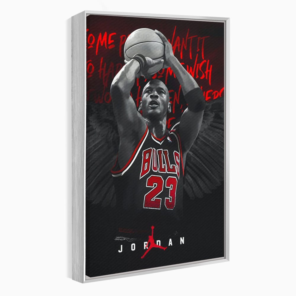 Leinwand Premium Canvas Wandkunst, LuxCanva® C1117, Der große Michael Jordan, Farben, Jordan, GOAT, Spielzimmer, Bar, entspannend, lebendige Farben