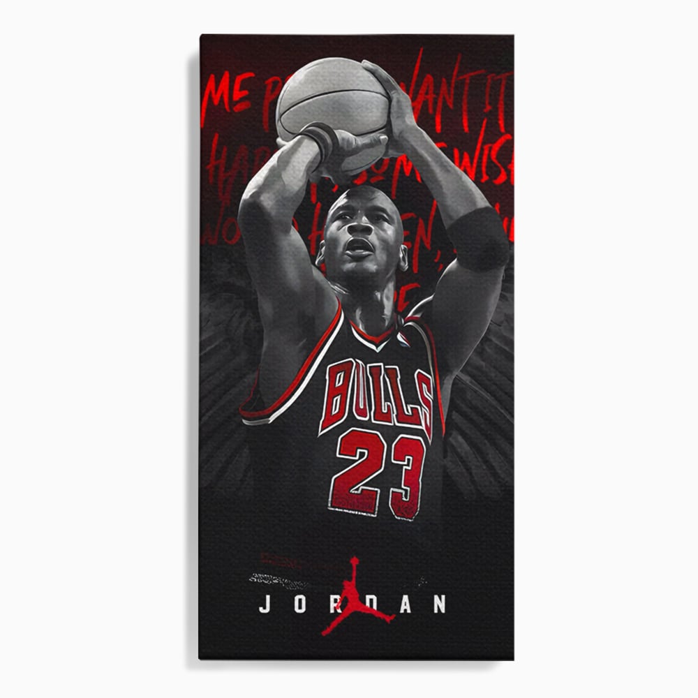 Leinwand Premium Canvas Wandkunst, LuxCanva® C1117, Der große Michael Jordan, Farben, Jordan, GOAT, Spielzimmer, Bar, entspannend, lebendige Farben
