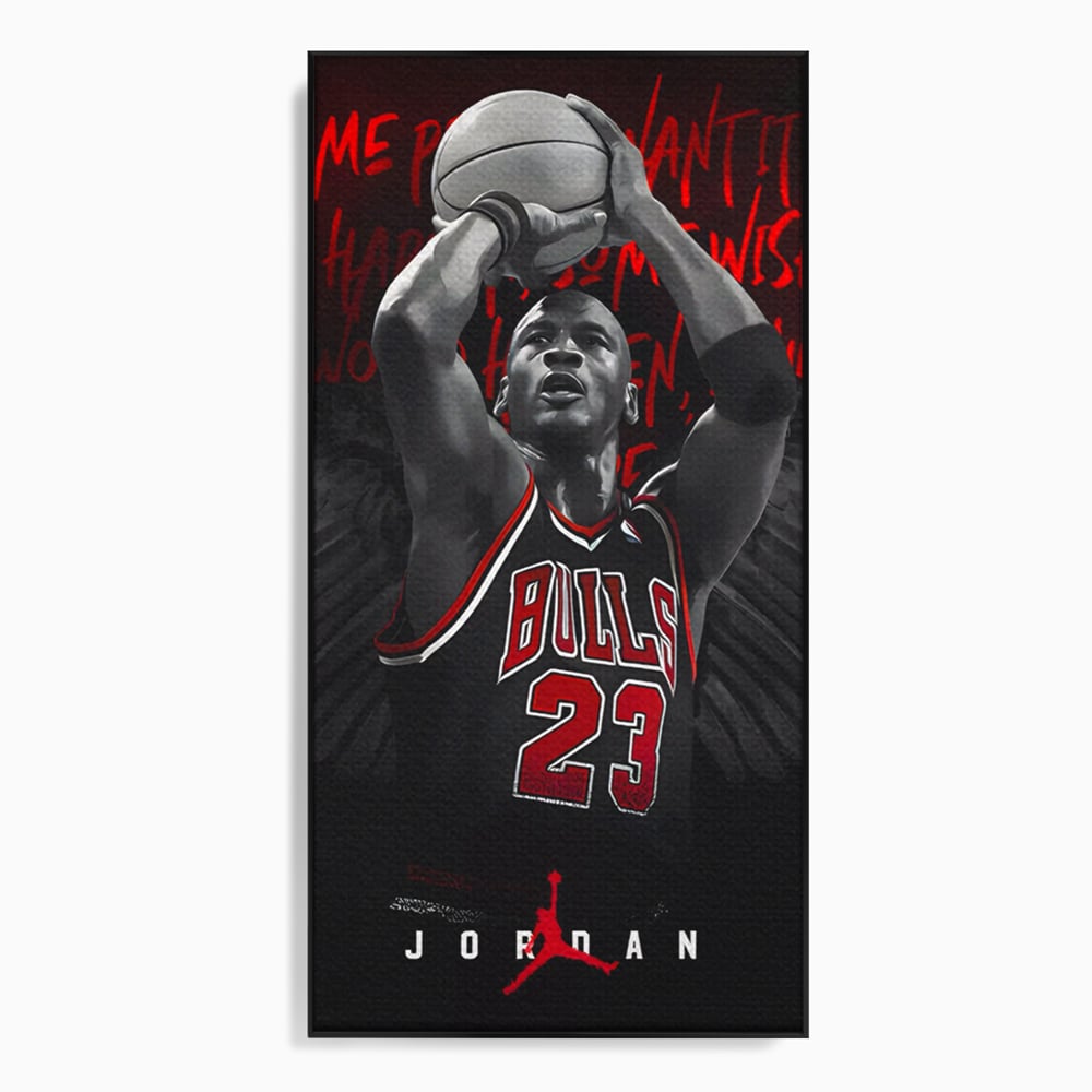 Leinwand Premium Canvas Wandkunst, LuxCanva® C1117, Der große Michael Jordan, Farben, Jordan, GOAT, Spielzimmer, Bar, entspannend, lebendige Farben