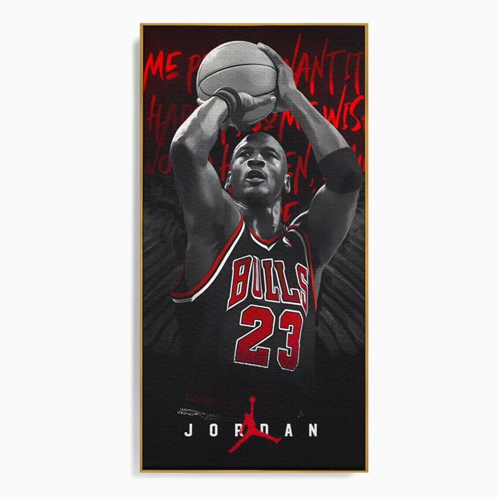 Leinwand Premium Canvas Wandkunst, LuxCanva® C1117, Der große Michael Jordan, Farben, Jordan, GOAT, Spielzimmer, Bar, entspannend, lebendige Farben