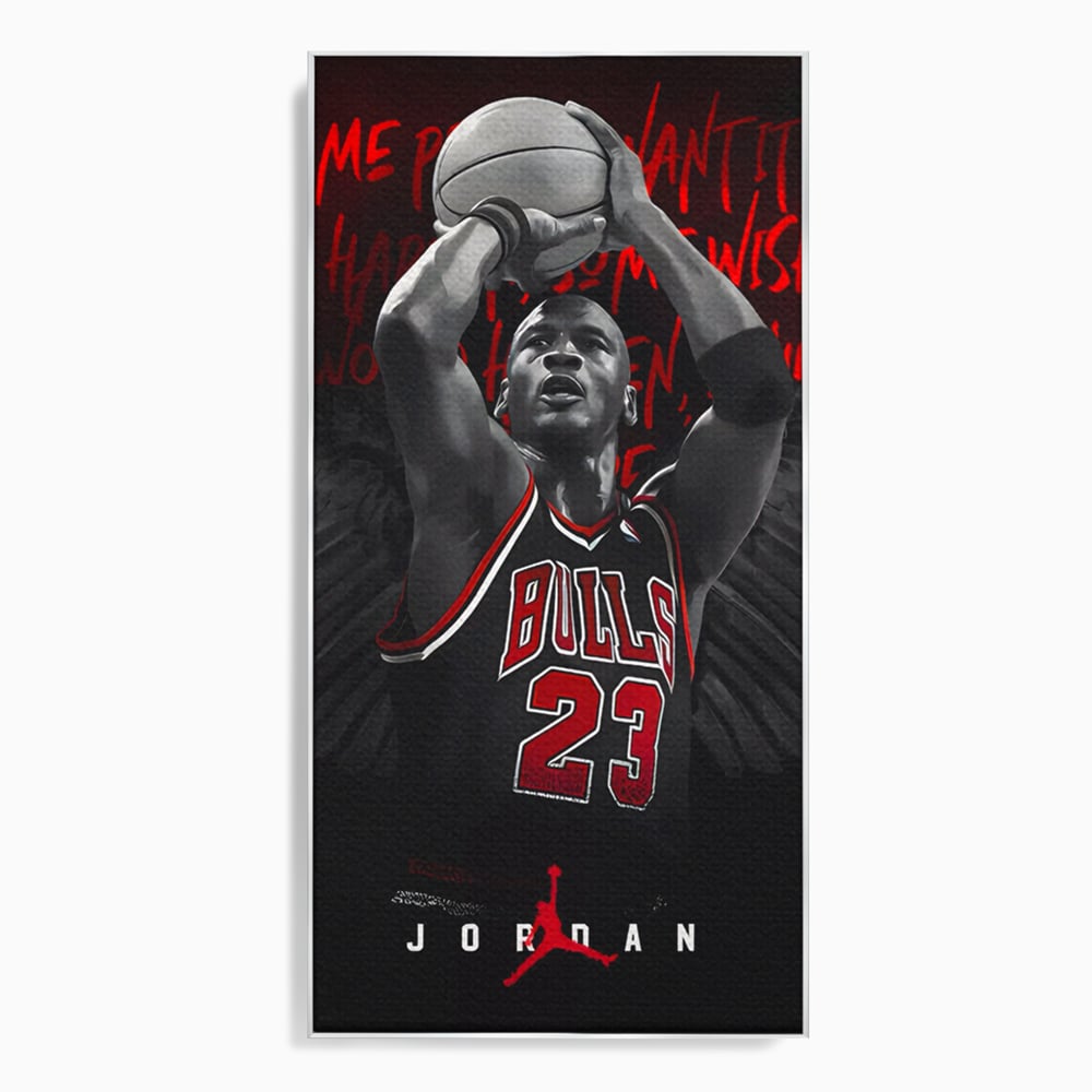 Leinwand Premium Canvas Wandkunst, LuxCanva® C1117, Der große Michael Jordan, Farben, Jordan, GOAT, Spielzimmer, Bar, entspannend, lebendige Farben