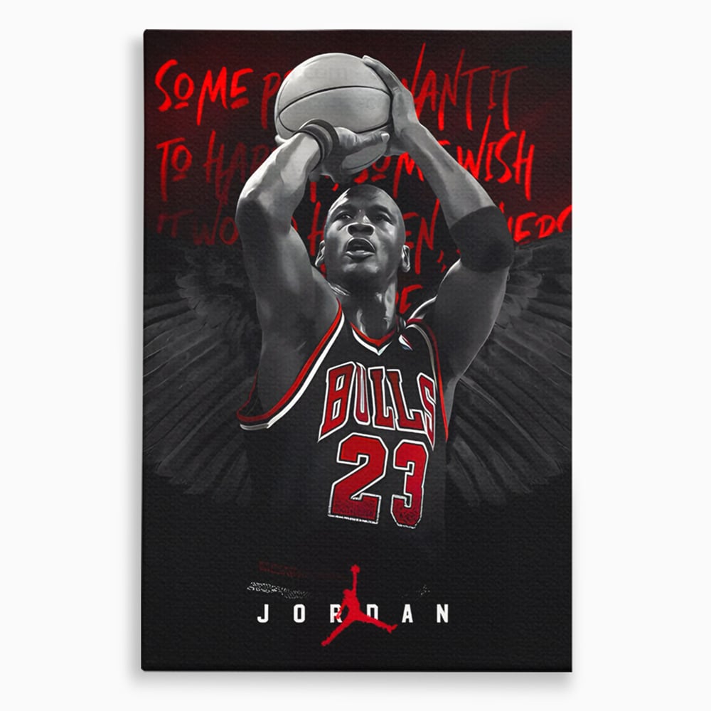 Leinwand Premium Canvas Wandkunst, LuxCanva® C1117, Der große Michael Jordan, Farben, Jordan, GOAT, Spielzimmer, Bar, entspannend, lebendige Farben