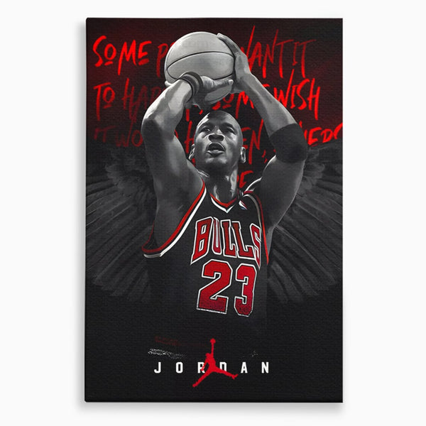 Leinwand Premium Canvas Wandkunst, LuxCanva® C1117, Der große Michael Jordan, Farben, Jordan, GOAT, Spielzimmer, Bar, entspannend, lebendige Farben